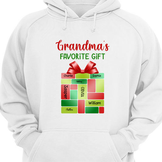 Grandma‘s Favorite Gift Names In Gift Box Personalized Hoodie Sweatshirt