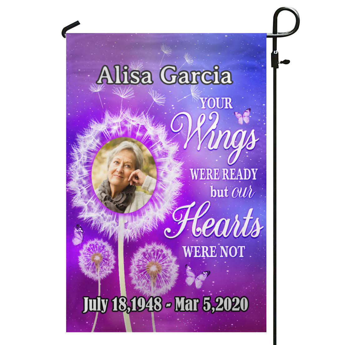 Dandelion Photo Personalized Memorial Garden & House Flag