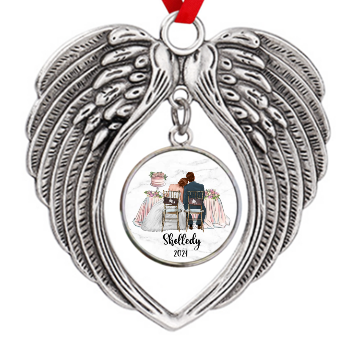 Newlywed Christmas Personalized Zinc Alloy Ornaments