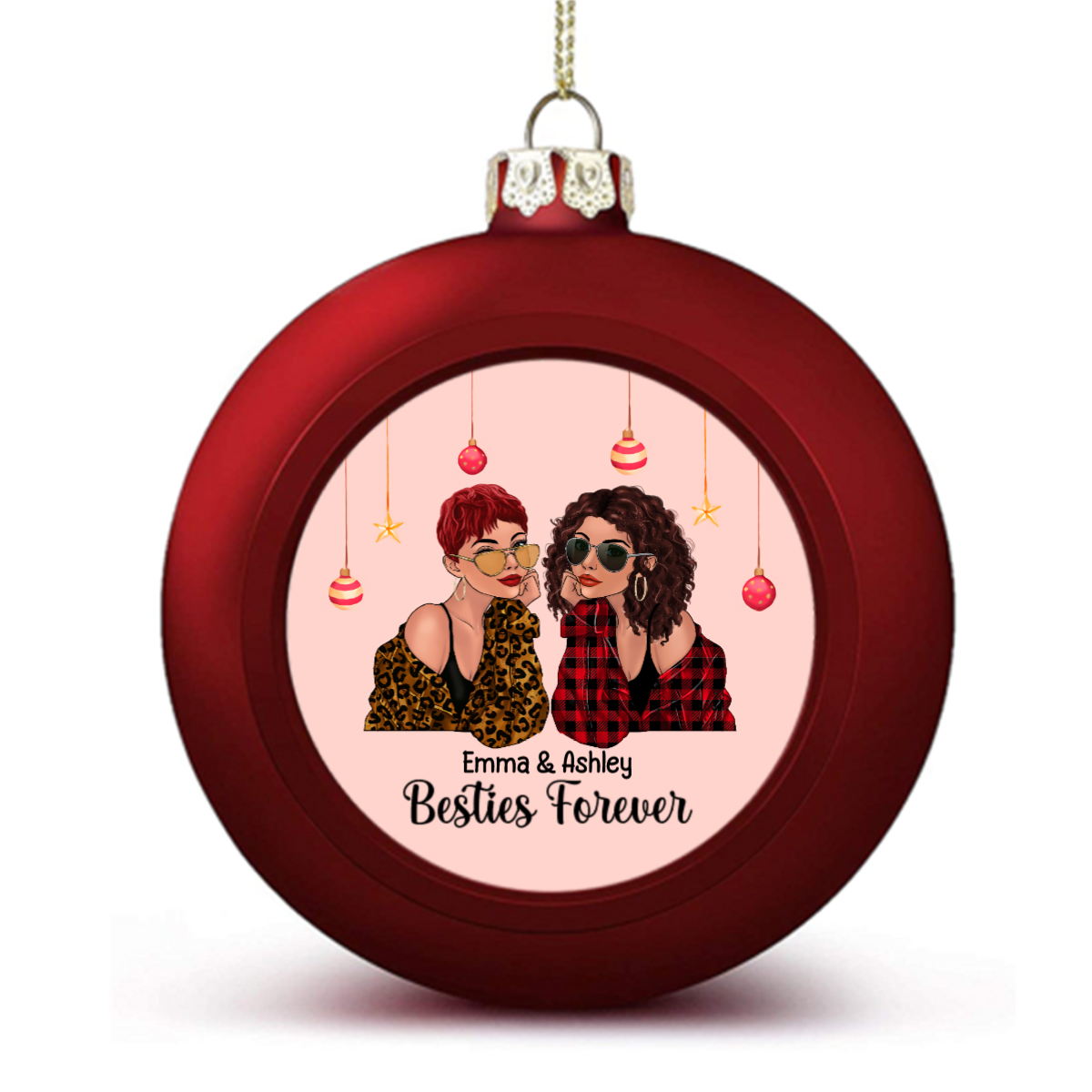 Always Sisters Besties Fashion Girl Personalized Ball Ornaments