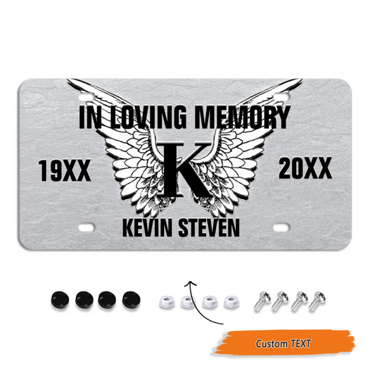 Cool Custom Monogram In Loving Memory Memorial Front License Plate