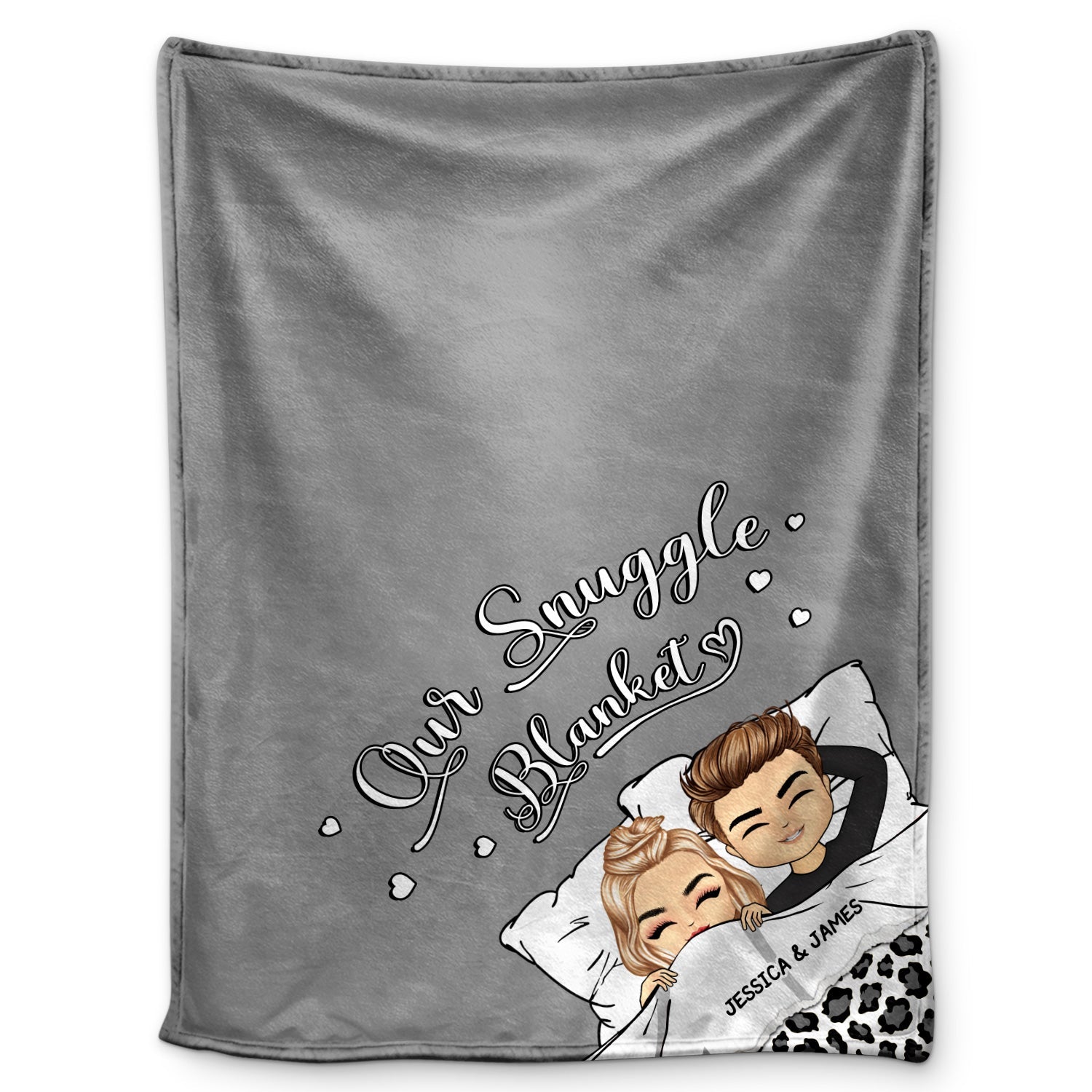 Couple Chibi Snuggle Blanket - Personalized Custom Fleece Blanket