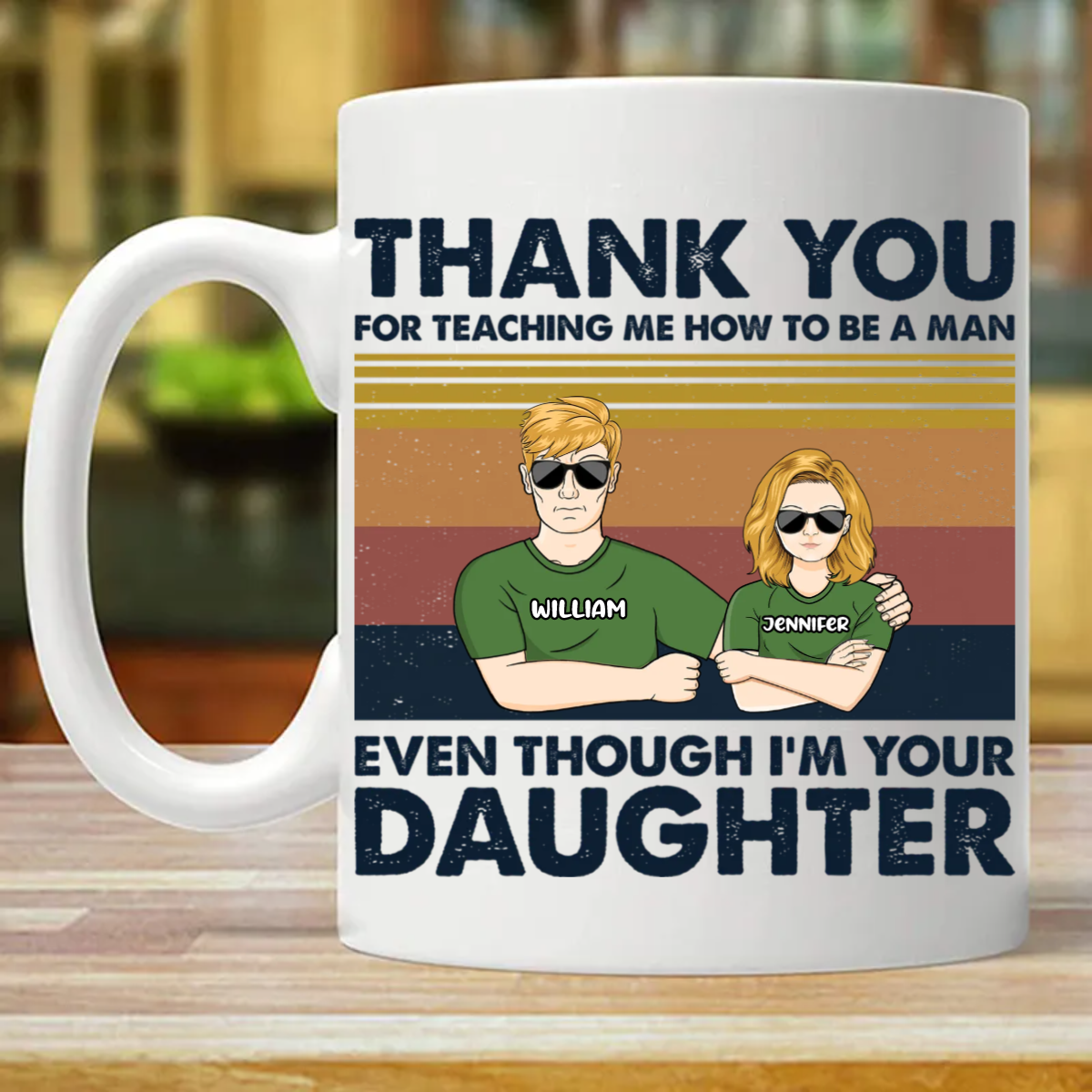 Dear Dad Thank You For Teaching Me - Personalized Custom Mug (Double-sided Printing)