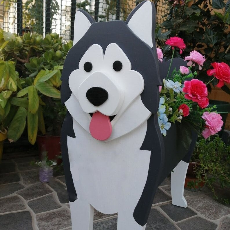 PVC Dog Planter - Gift For Garden Lovers - Personalized Custom Name Dog Planter