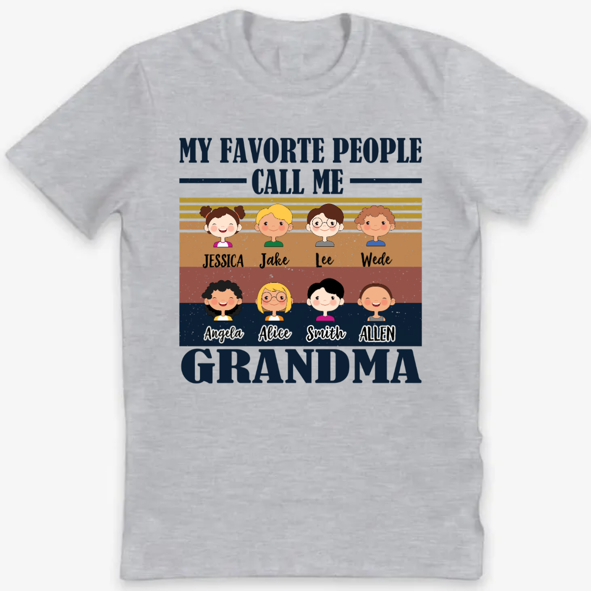 Favorite People Call Me Grandma Mommy Cute Kid Personalized Shirt