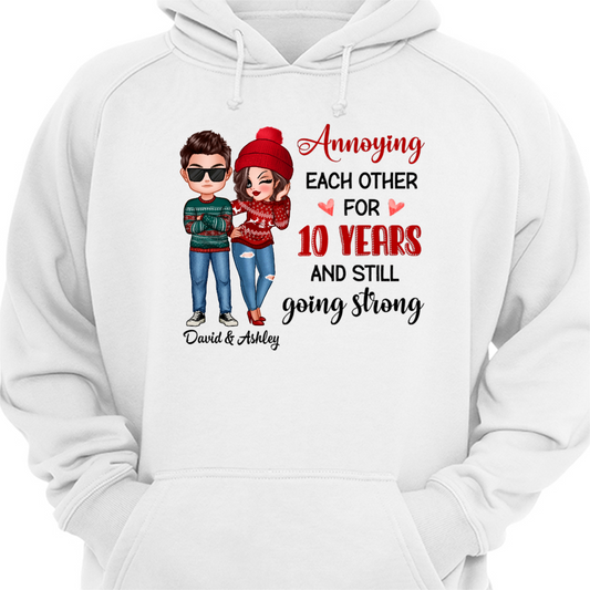 Chibi Couple Annoying Each Other Personalized Hoodie Sweatshirt