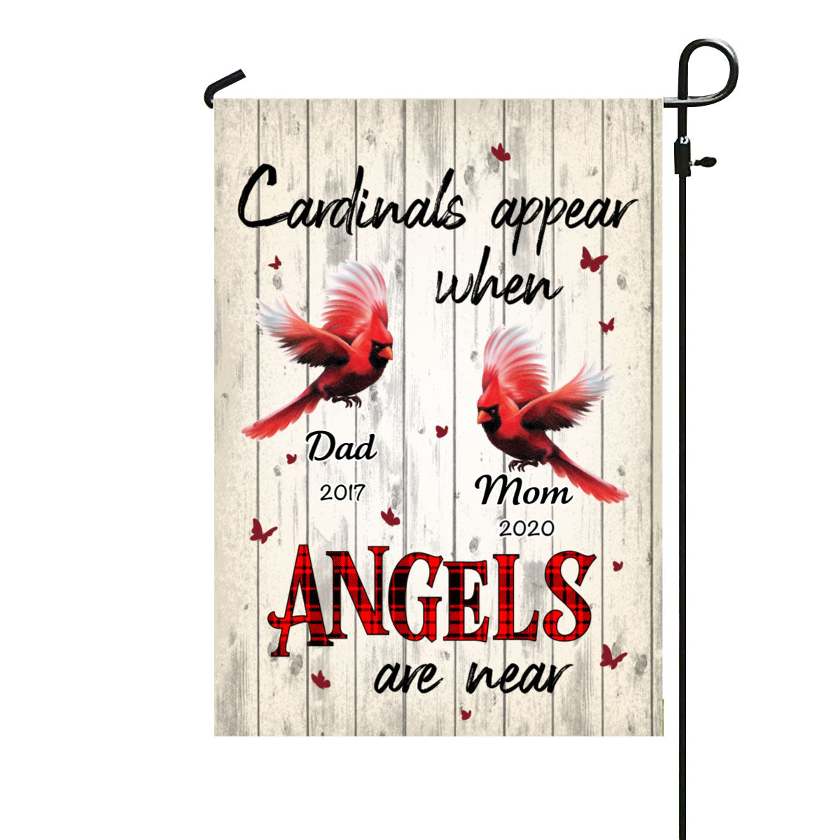 Angels Among Us Cardinals Memorial Personalized Garden Flag