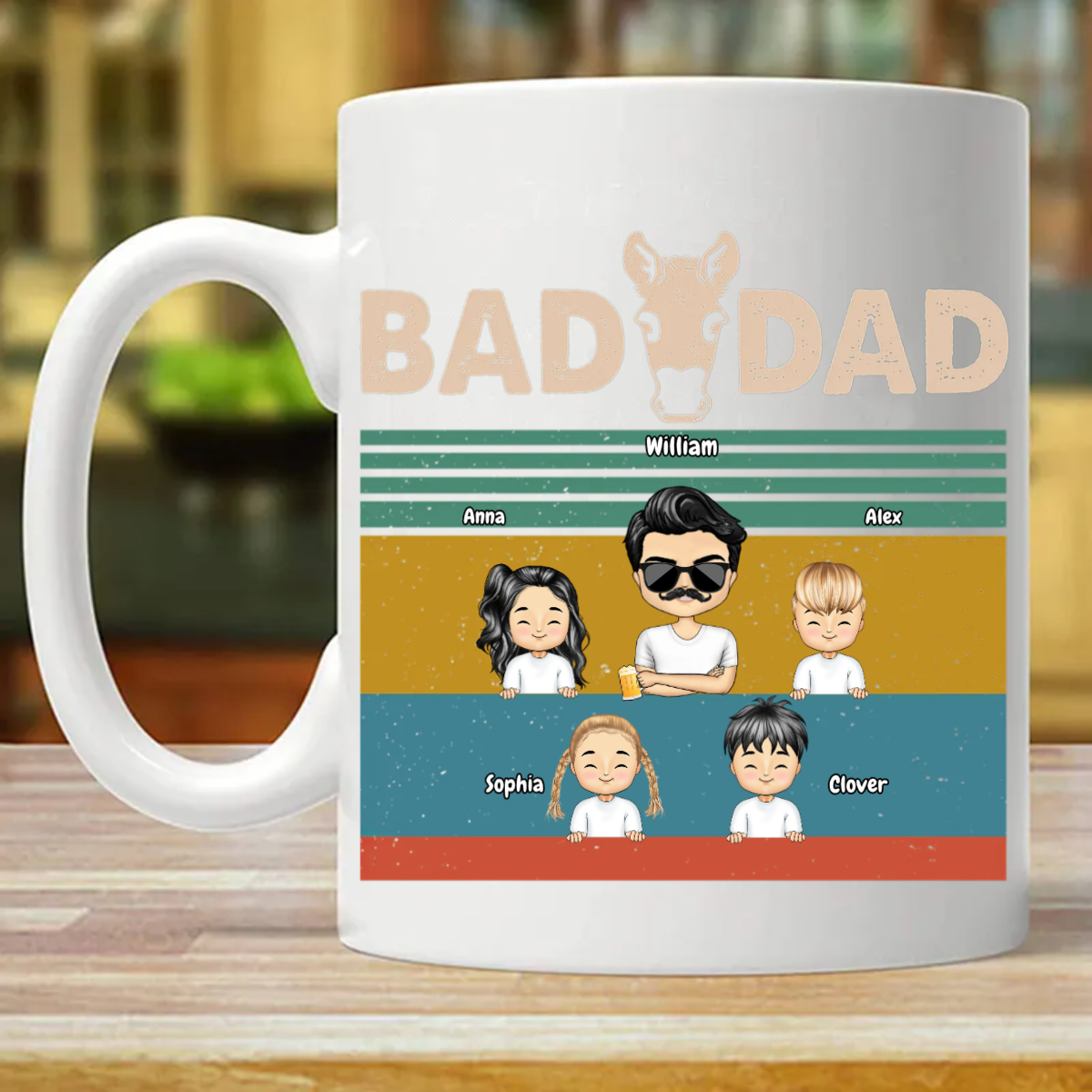 Bad Dad Gift For Fathers - Personalized Custom Mug (Double-sided Printing)