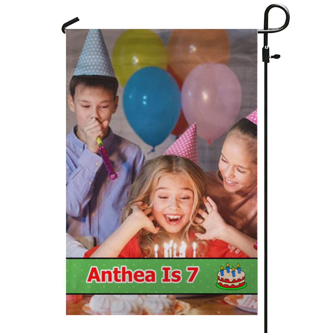 Personalized Birthday Photo & Name – Garden Flag