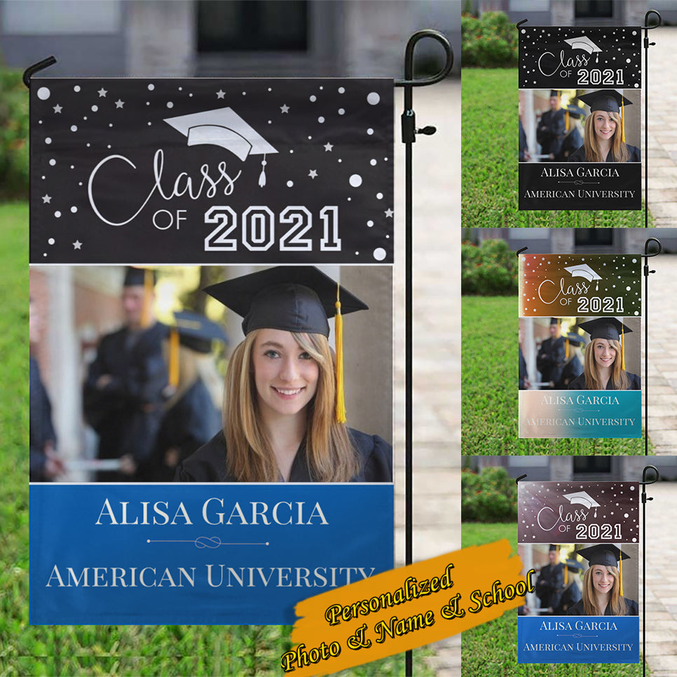 Personalized Class of With Photos Garden Flag
