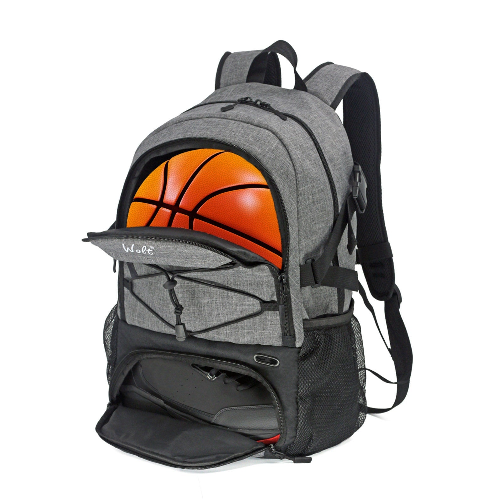 Personalized Custom Name Basketball backpack - Shoes & bag Compartment