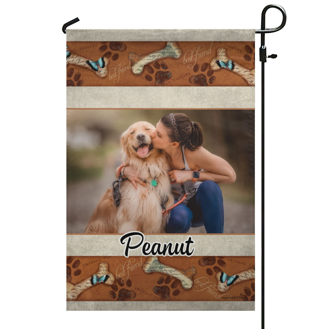 Best Friend Dog Bones Personalized Photo & Name – Garden Flag & House Flag