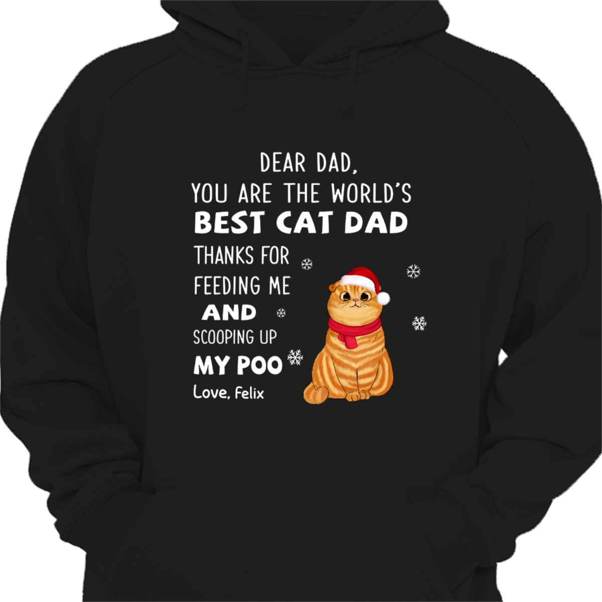 Best Cat Dad Cat Mom Fluffy Cat Christmas Personalized Hoodie Sweatshirt