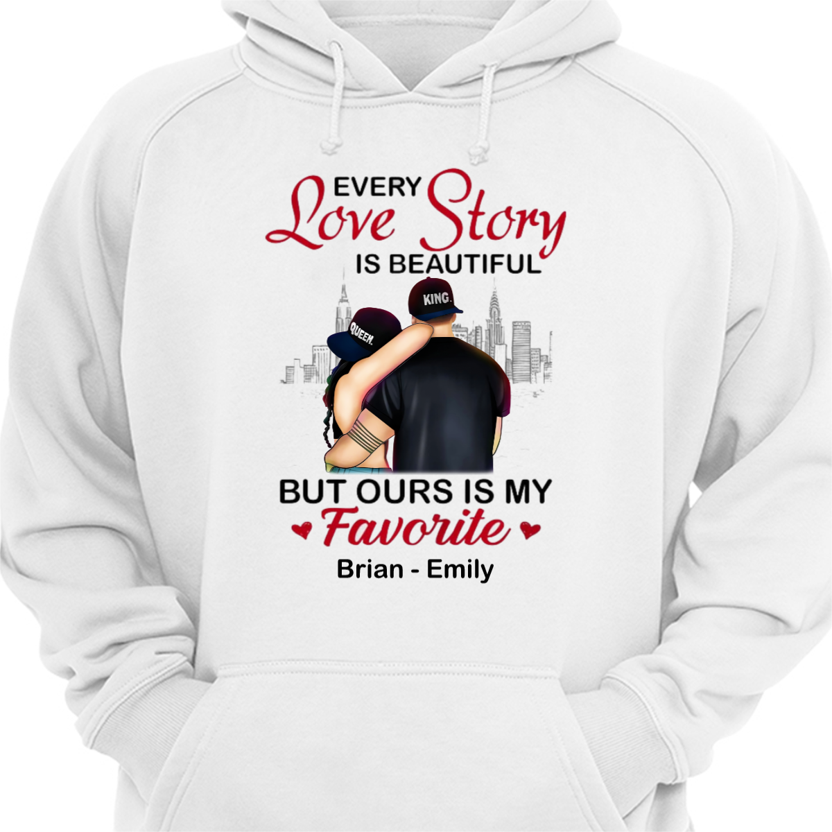 Personalized Couple Love Story Hoodie Sweatshirt