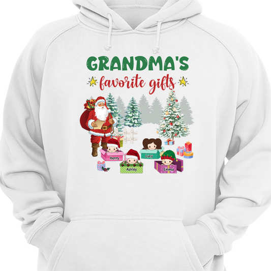 Grandma‘s Favorite Gifts Family Personalized Hoodie Sweatshirt