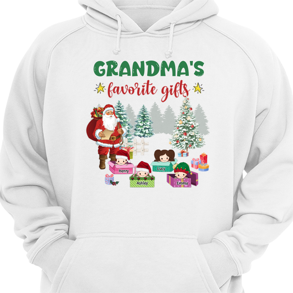 おばあちゃんのお気に入りのギフト 家族 パーソナライズ パーカー スウェットシャツ