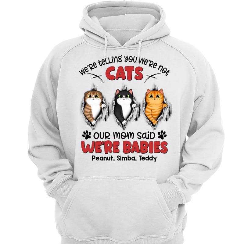 Fluffy Cat Tearing I‘m A Baby Personalized Hoodie Sweatshirt