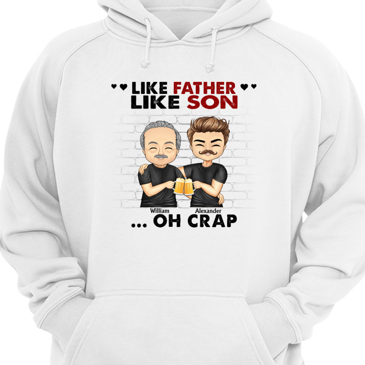 Like Father Like Daughter Son - Father Gift - Personalized Hoodie Sweatshirt