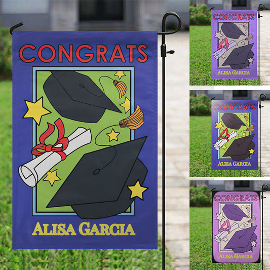 Personalized Grad Garden Flag