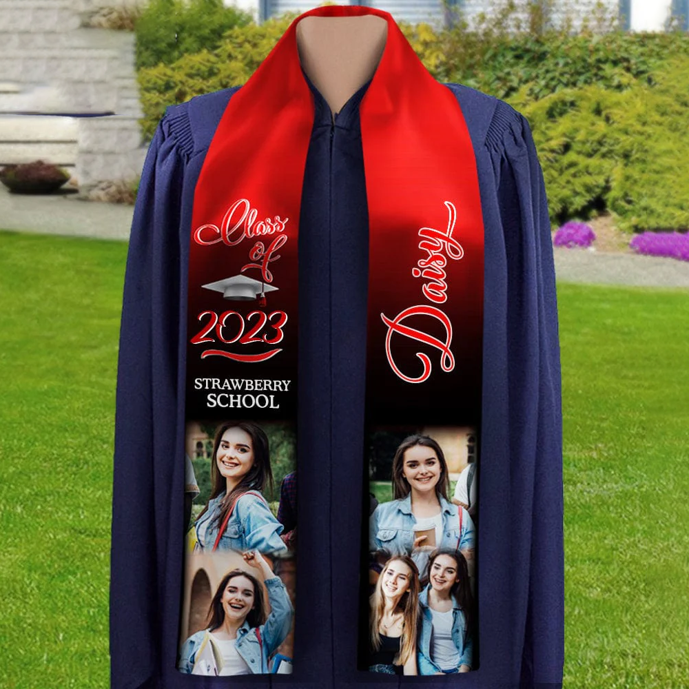 Photo Class of 2023 Stoles Sash, Graduation Gift, Senior Gift