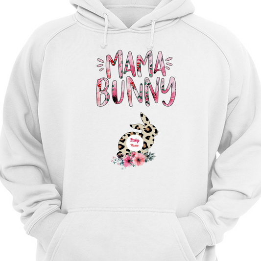 Personalized Mom Bunny Easter Hoodie Sweatshirt