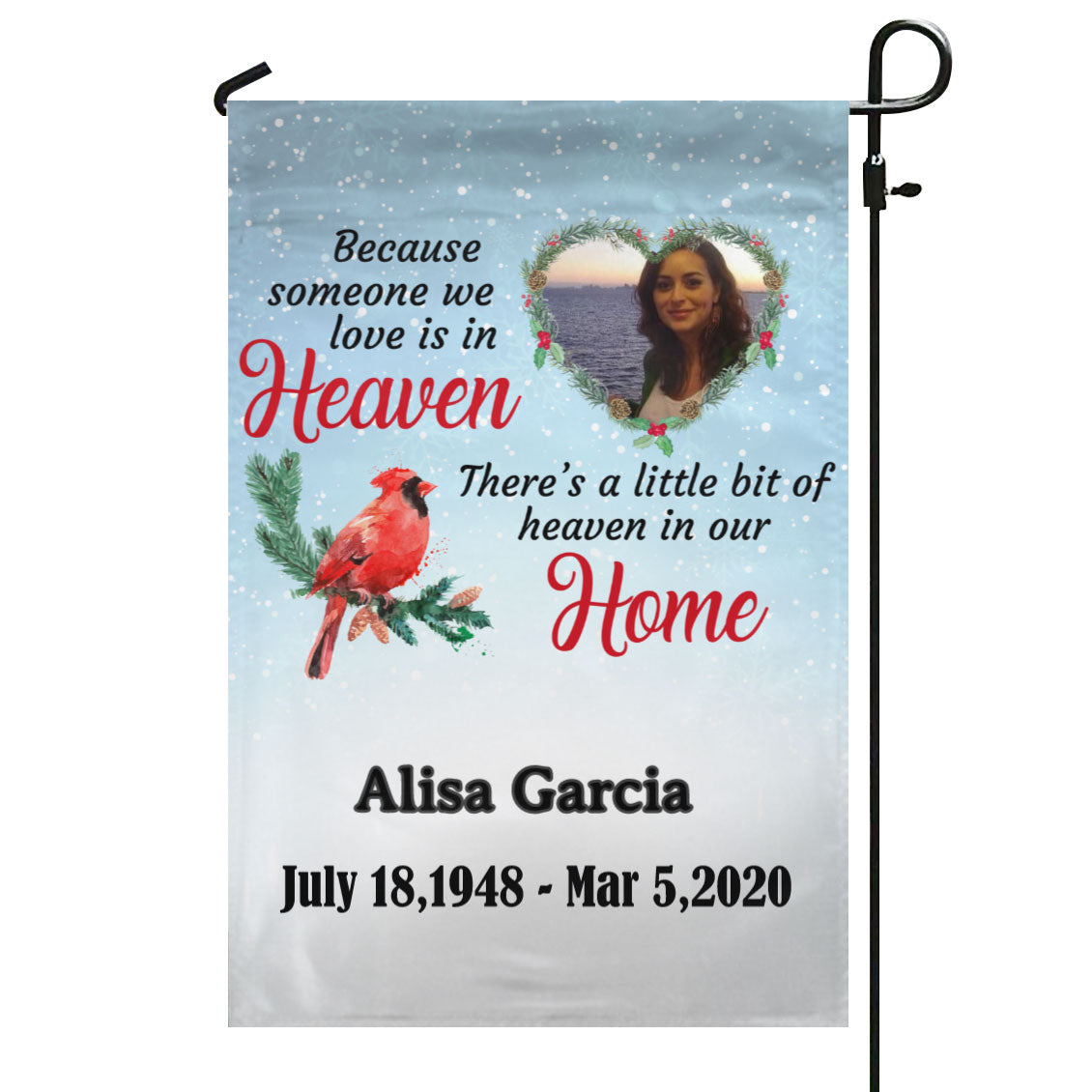 Because Someone We Love In Heaven Personalized Memorial Garden & House Flag