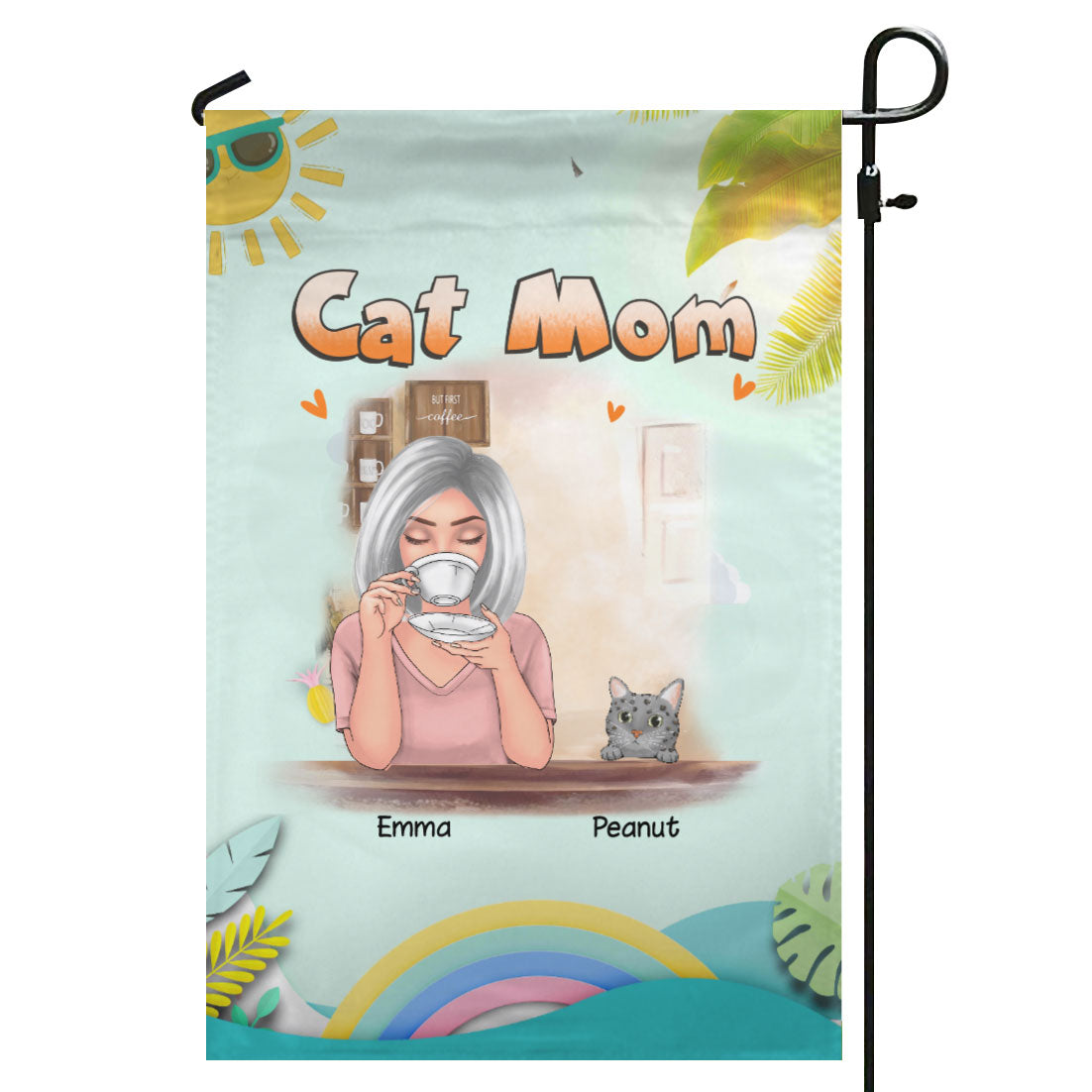 Cat Mama Personalized Names & Designs Garden Flag