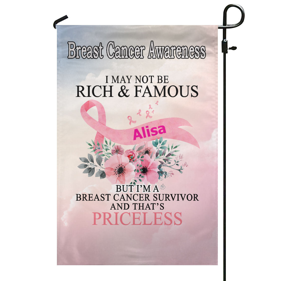 Breast Cancer I May Not Rich Personalized Name Garden Flag