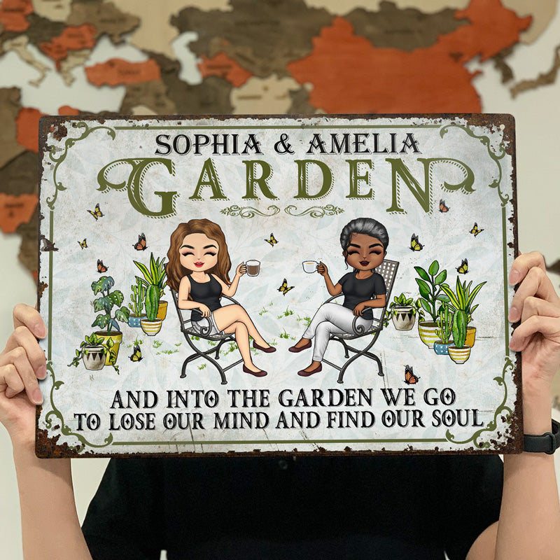 And Into The Garden We Go Gardening - Garden Sign For Couples - Personalized Custom Classic Metal Signs