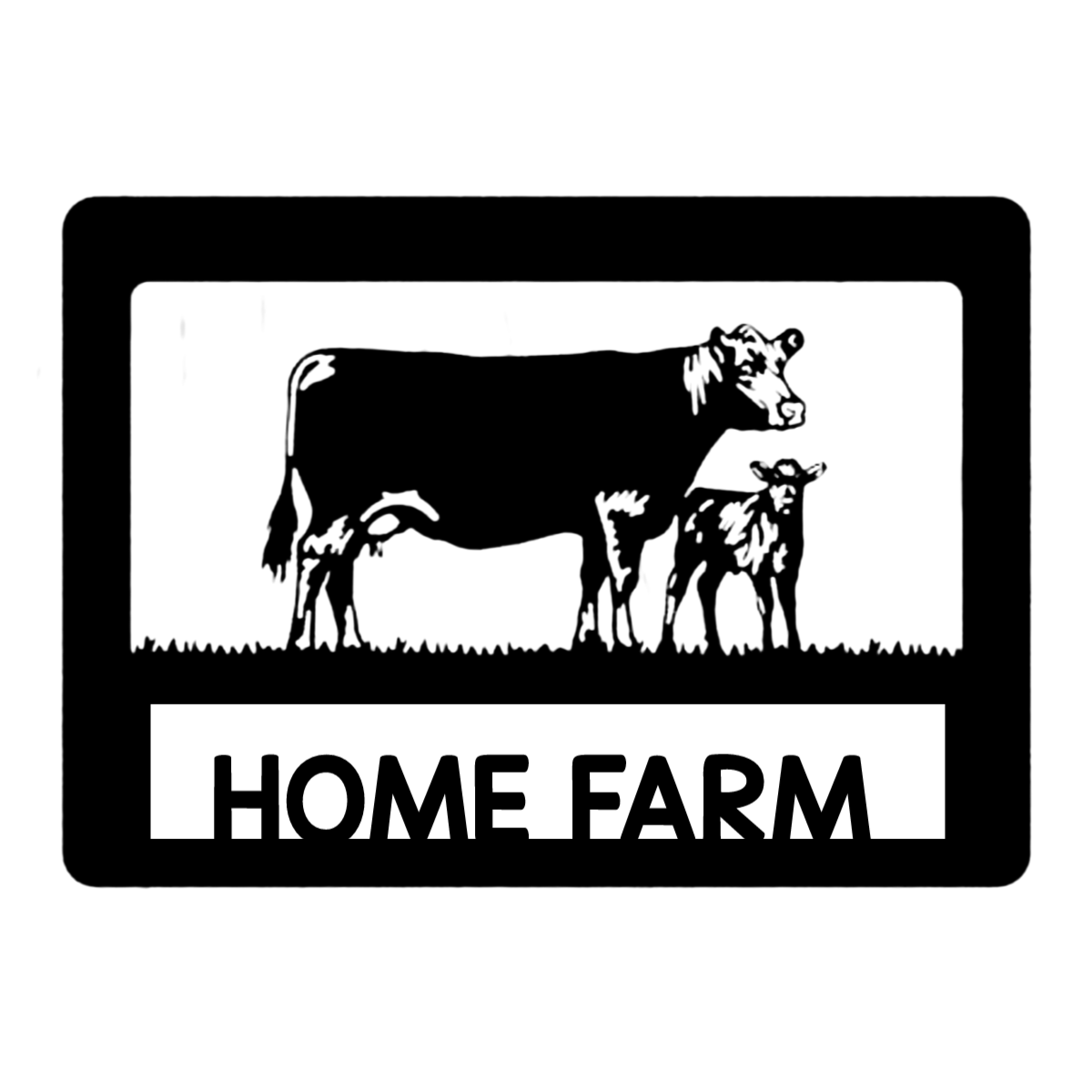 Cow and Calf Farm Name Address Sign Square Personalised Gift Square