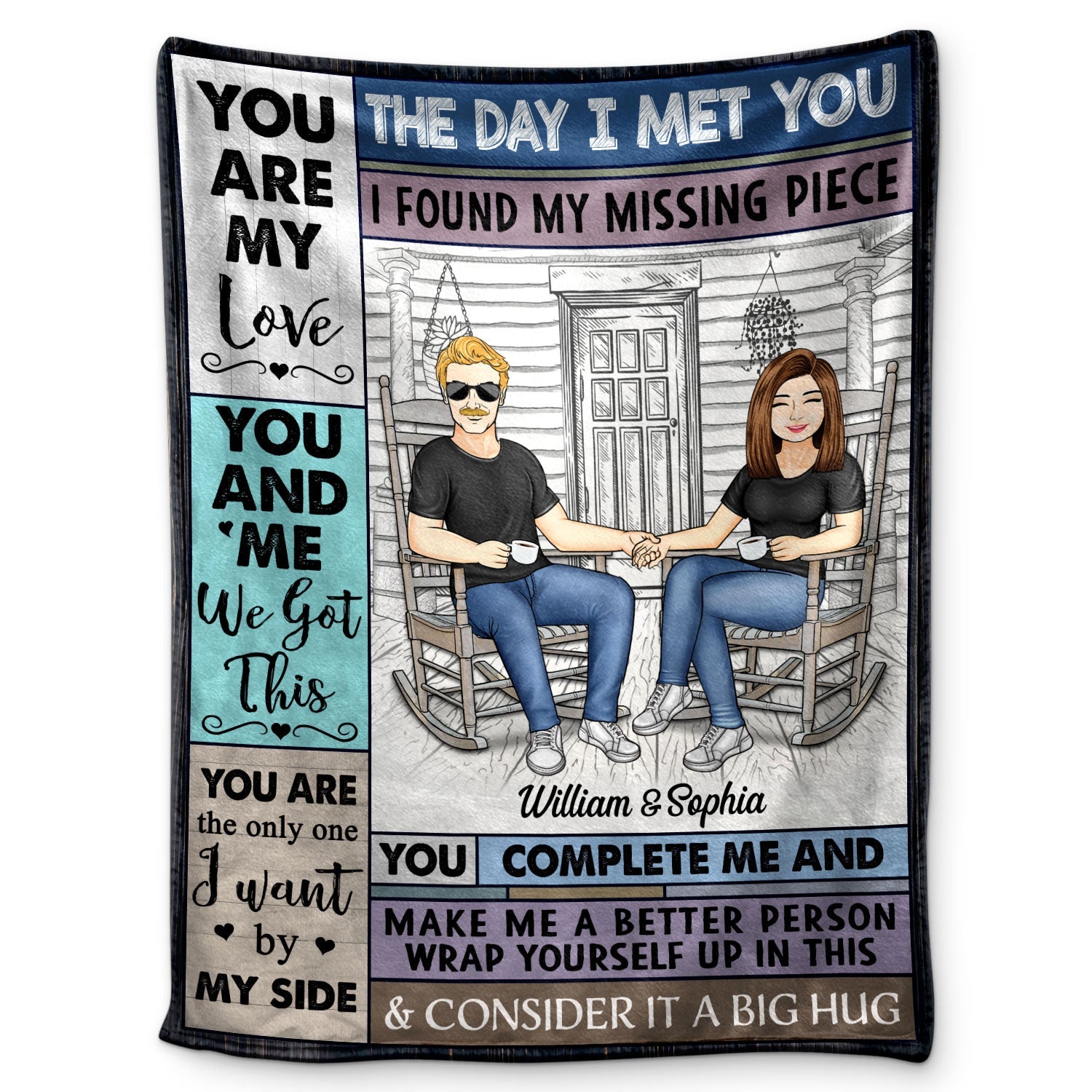 The Day I Met You - Anniversary, Birthday Gift For Spouse, Lover, Husband, Wife, Boyfriend, Girlfriend, Couple - Personalized Custom Blanket