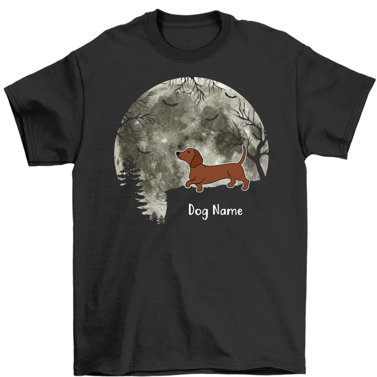 Dachshund Dogs In The Moon Light Halloween Personalized Shirt