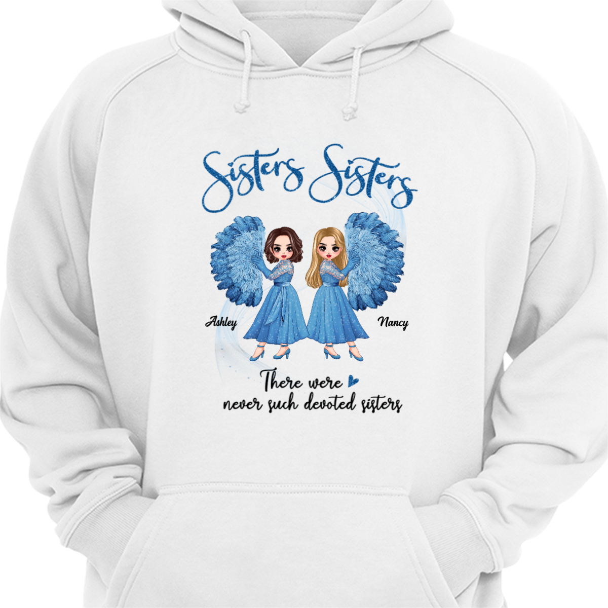 Sisters Sisters Doll Besties Christmas Personalized Hoodie Sweatshirt