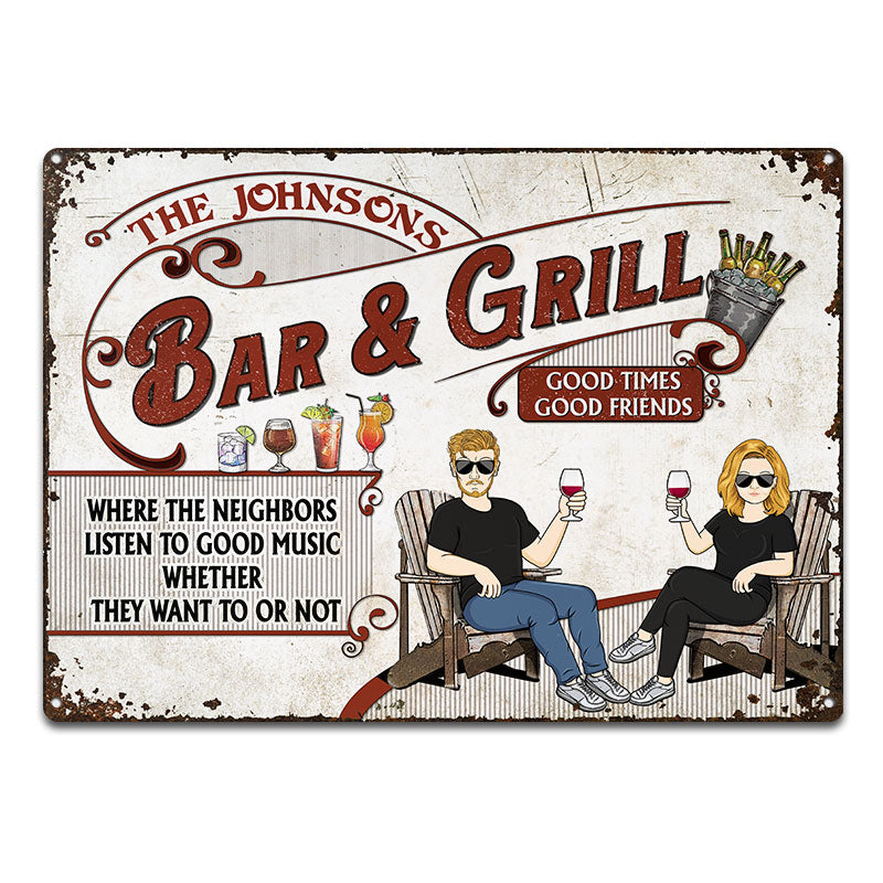 Patio Deck Listen To Good Music - Yard Sign - Personalized Custom Classic Metal Signs