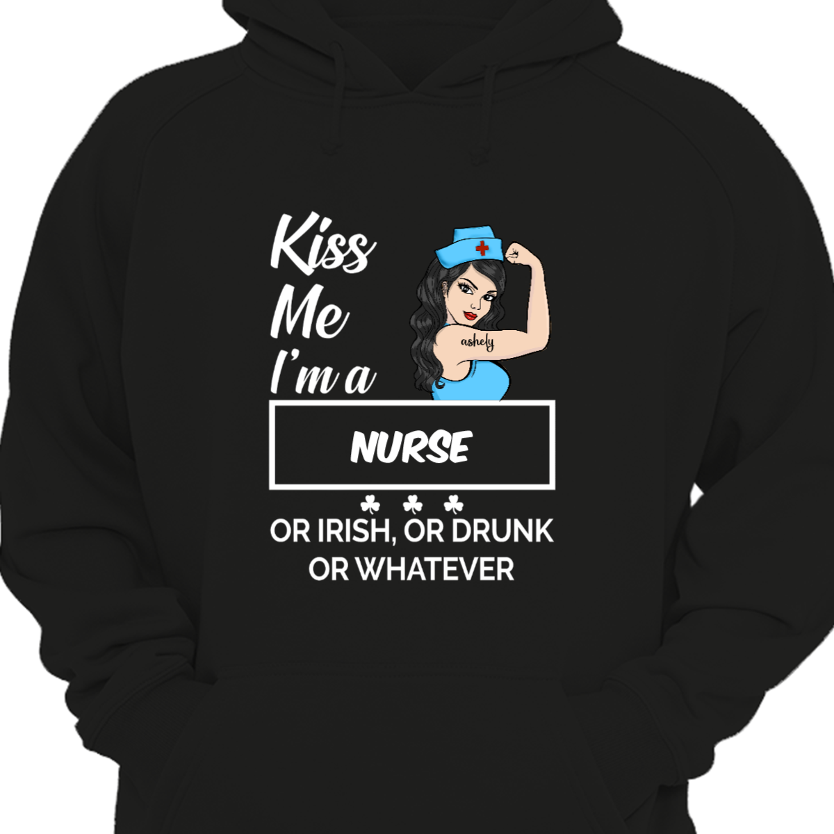Kiss Me I‘m A Nurse St Patrick Day Hoodie Sweatshirt