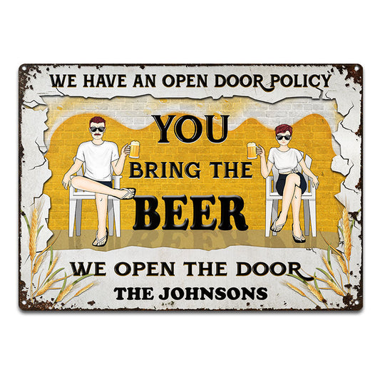 Bring The Beer - Gift For Couples - Personalized Custom Classic Metal Signs