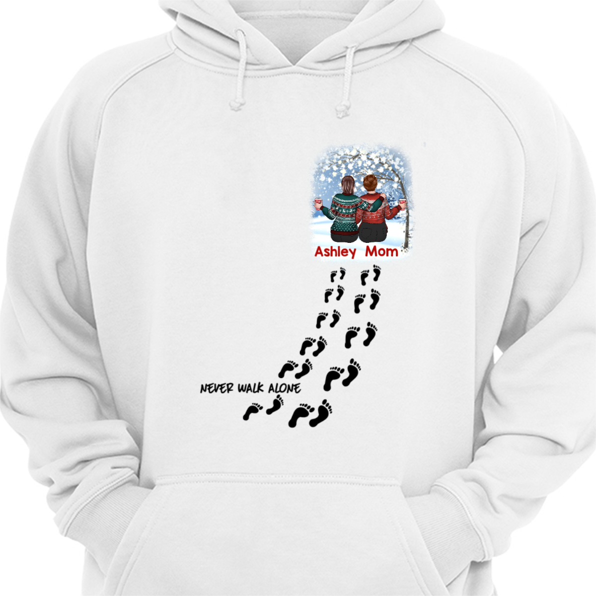 Never Walk Alone Mother Daughter Personalized Hoodie Sweatshirt
