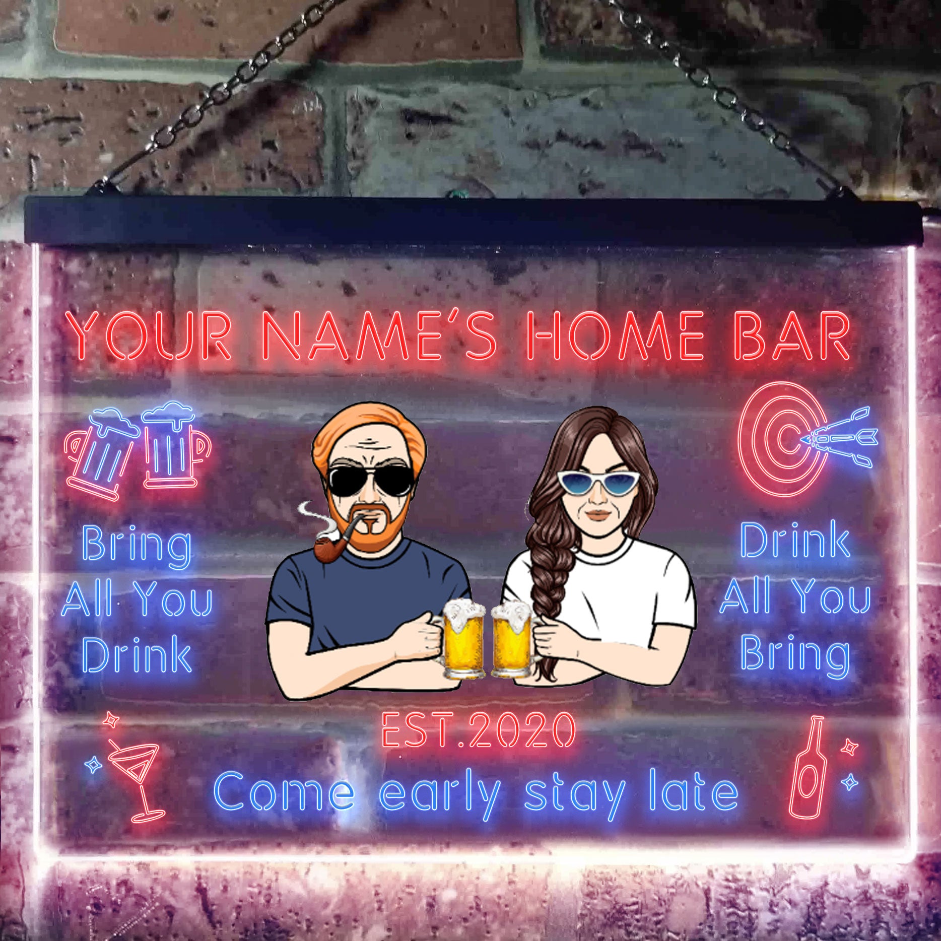 Home Bar Neon Effect Personalized Neon Light LED Sign