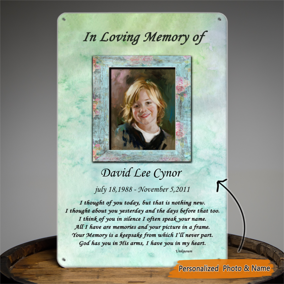 Personalized Tin Signs, Sympathy Tin Signs, Custom Tin Signs, Memorial Gifts