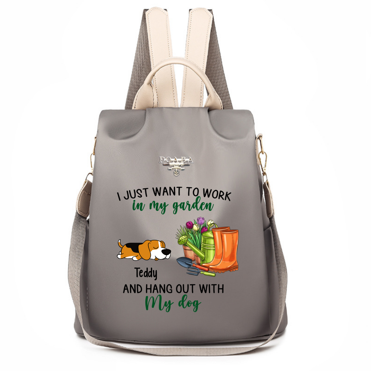 Gardening And Sleeping Dogs Personalized Backpack