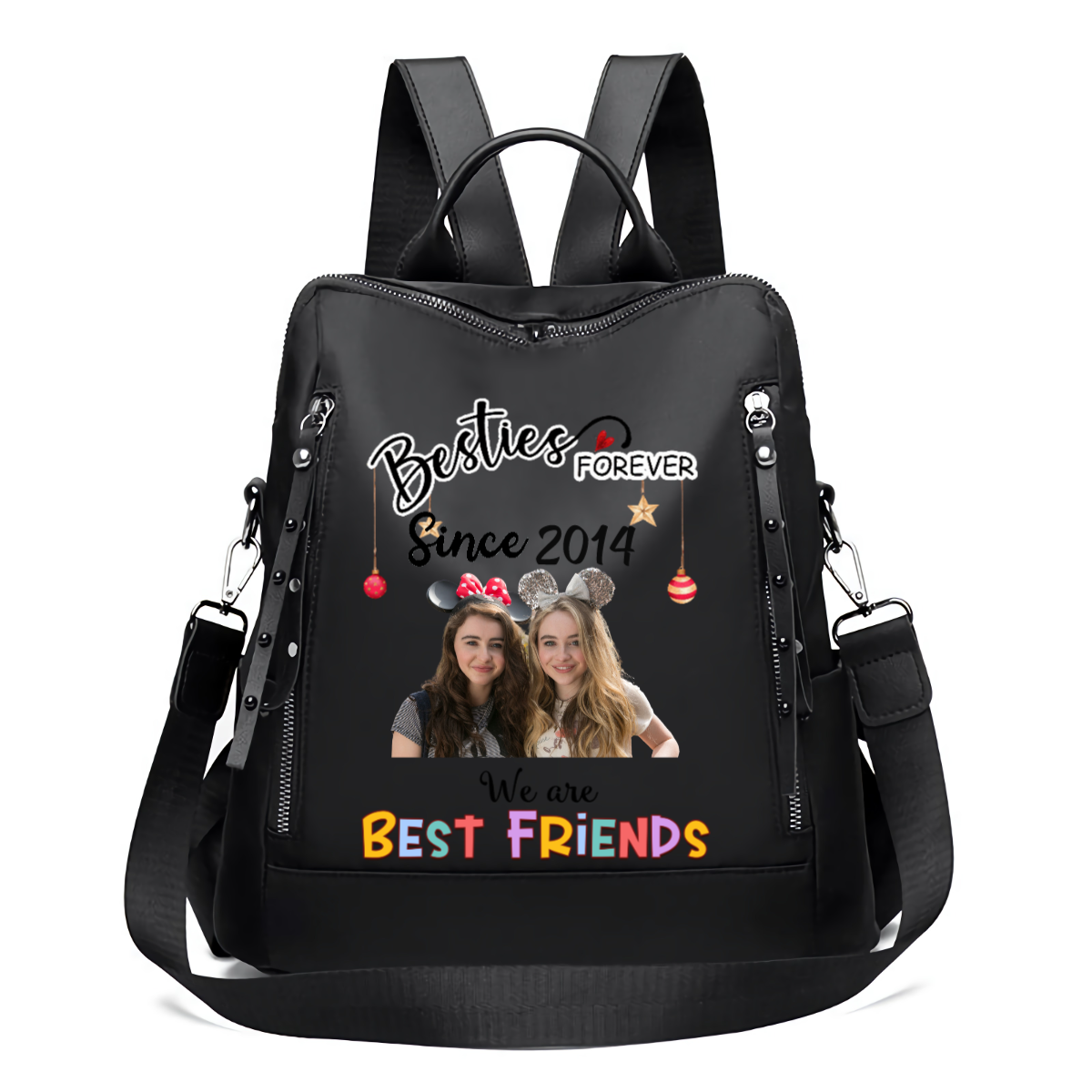 Besties Since Personalized Photo Backpacks