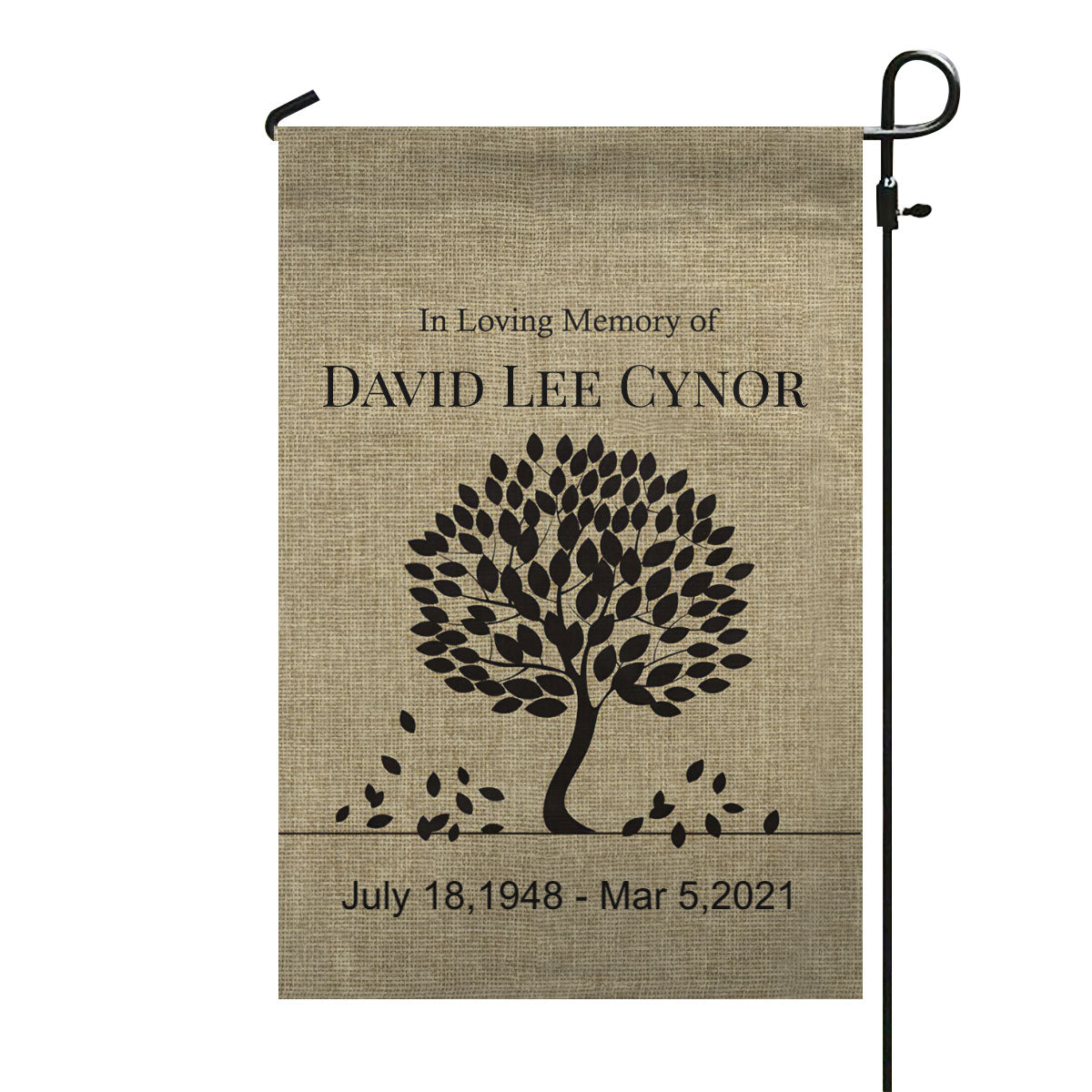 Personalized Memorial Burlap Garden Flag, In Loving Memory Flag