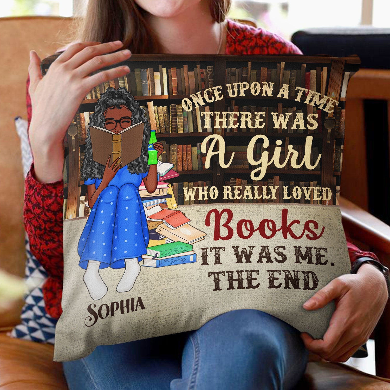 Just A Girl Who Loves Books Reading Vintage - Gift For Book Lovers - Personalized Custom Pillow