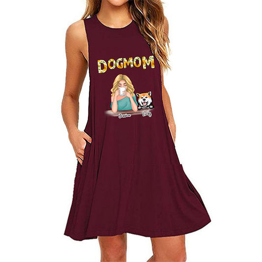 Sunflower Beautiful Woman Dog Mom Personalized Women Dresses