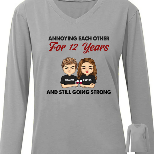 Annoying Each Other For Years And Still Going Strong - Couple Gift - Personalized Custom Long Sleeve Shirt