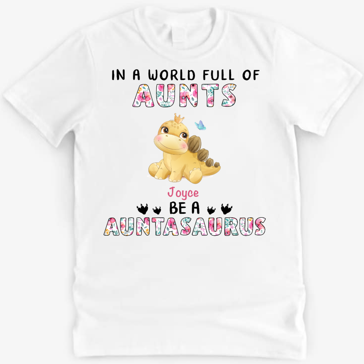 Be A Mamasaurus Floral Cute Little Dinosaur Personalized Shirt