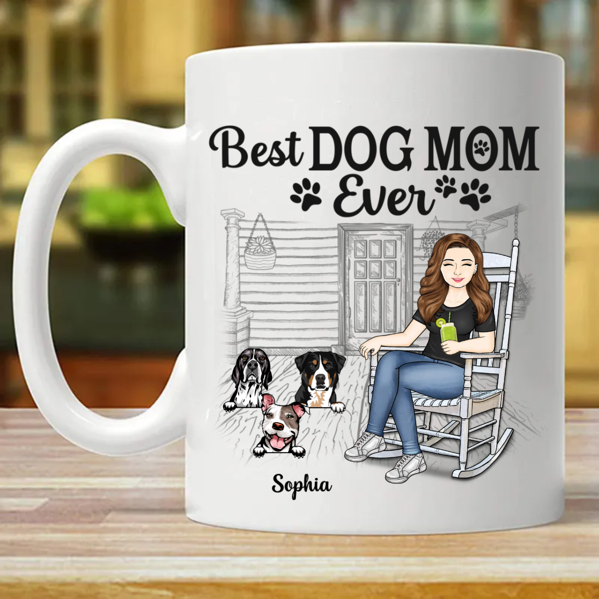 Best Dog Mom Ever - Mother Gifts - Personalized Custom Mug (Double-sided Printing)