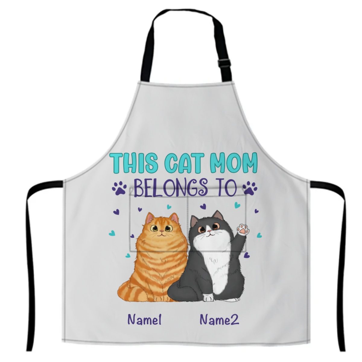 Belongs To Fluffy Sitting Cats Personalized Aprons