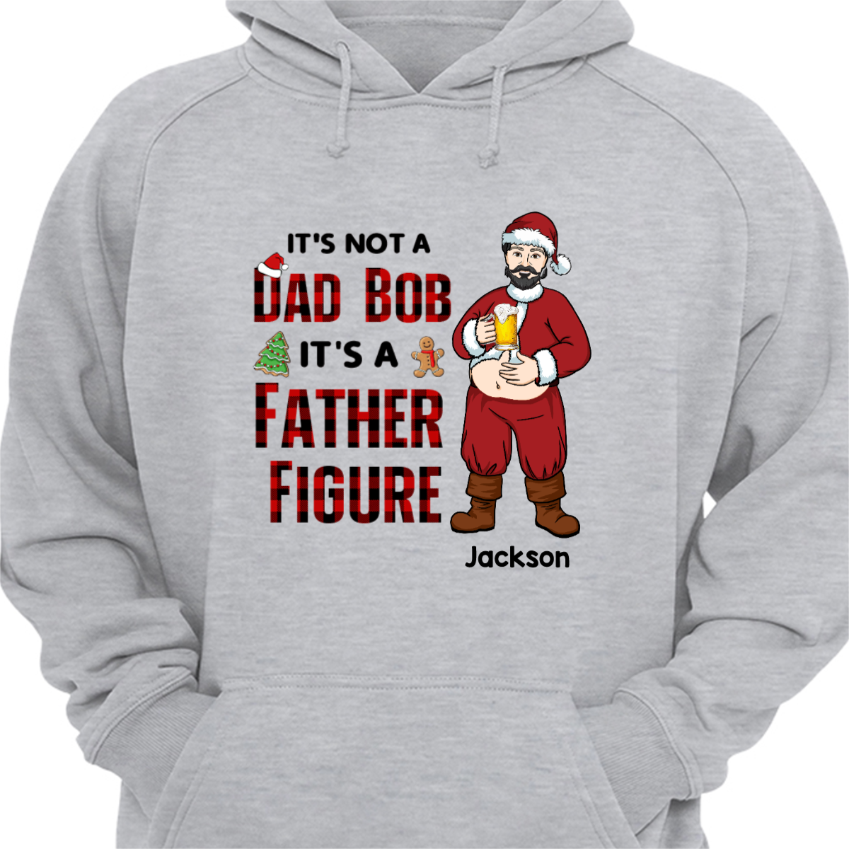 Working On My Santa Body Christmas Grandpa Dad Personalized Hoodie Sweatshirt