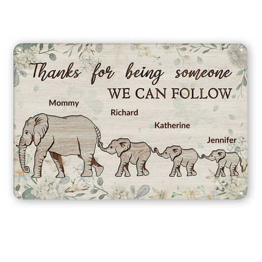 Personalized Elephant Mother We Can Follow Customized Metal Signs